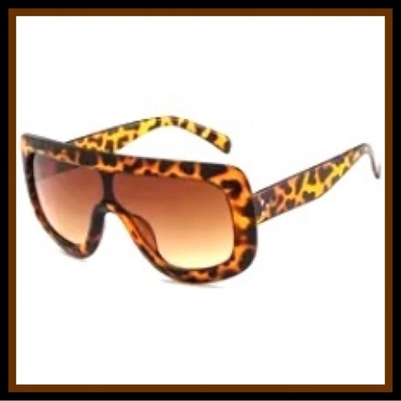 🕶WIDE FRAME RECTANGLE GOGGLE TORTOISE STYLISH SUNNIES-NEW🕶TRENDY‎ - Picture 2 of 15